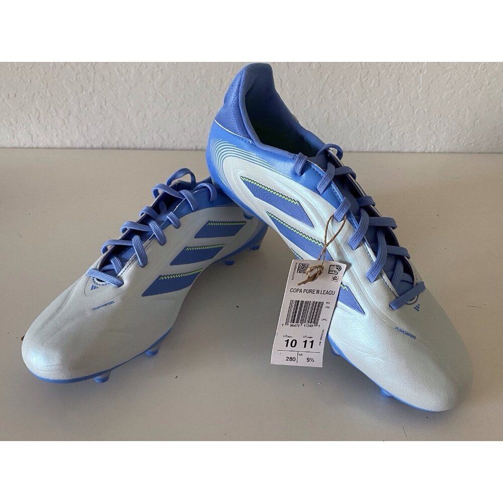 Adidas Copa Pure 3 League FG Halo Blue Lucid Lemon ID9050 Men’s Size 10